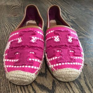 White and pink Tory Burch shoes